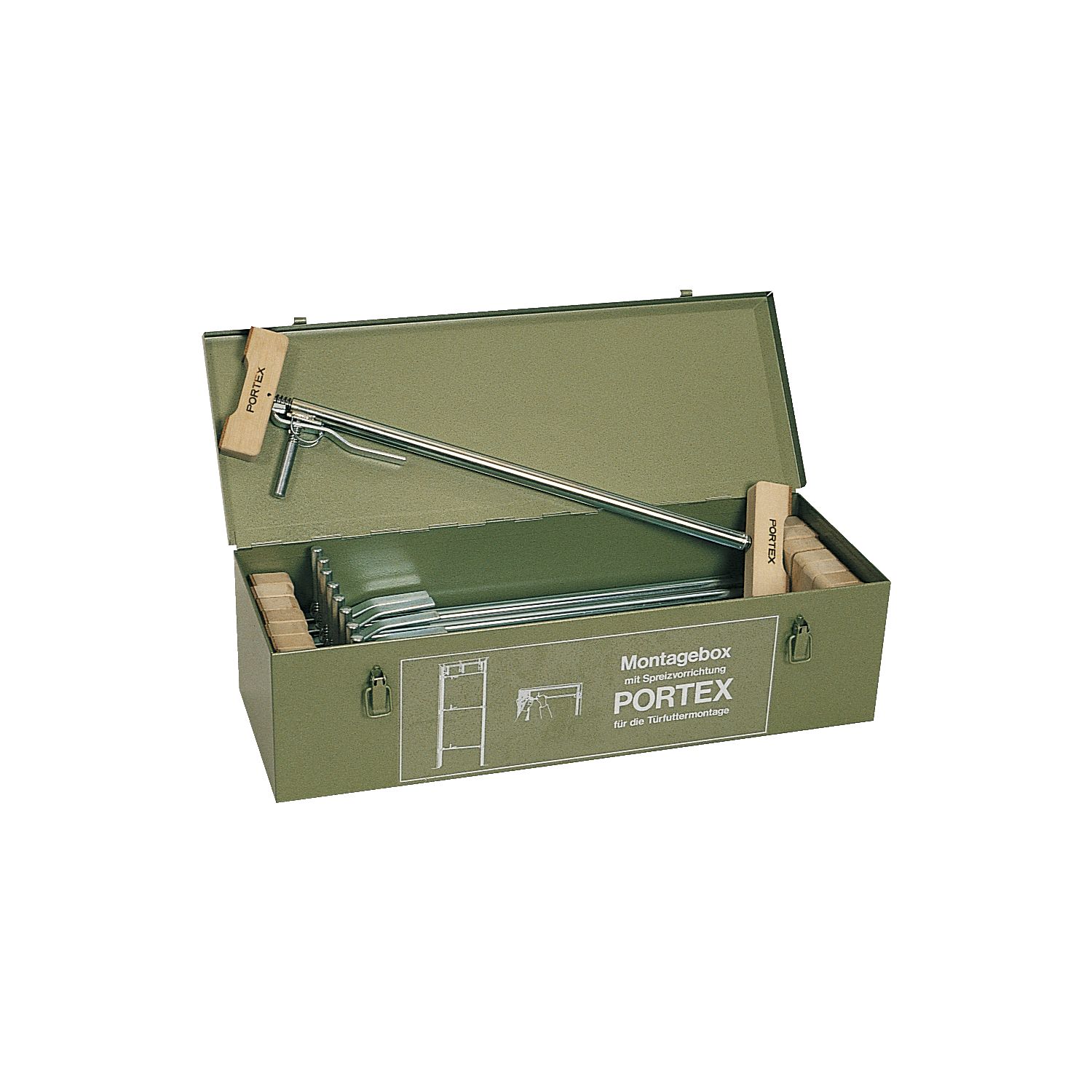 Portex-Montagebox komplett Inhalt 9 Türfutterspreizen
