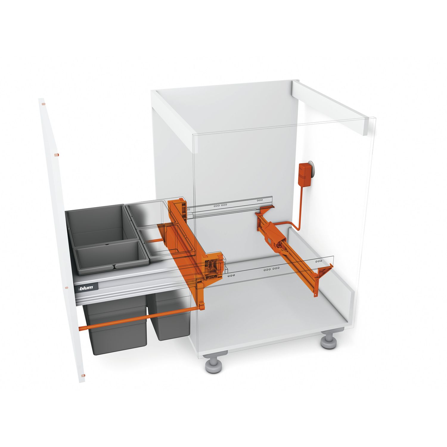 ninka Abfalltrennsystem Set eins2fünf/SERVO-DRIVE uno Korpusbreite 450mm Dunkelgrau
