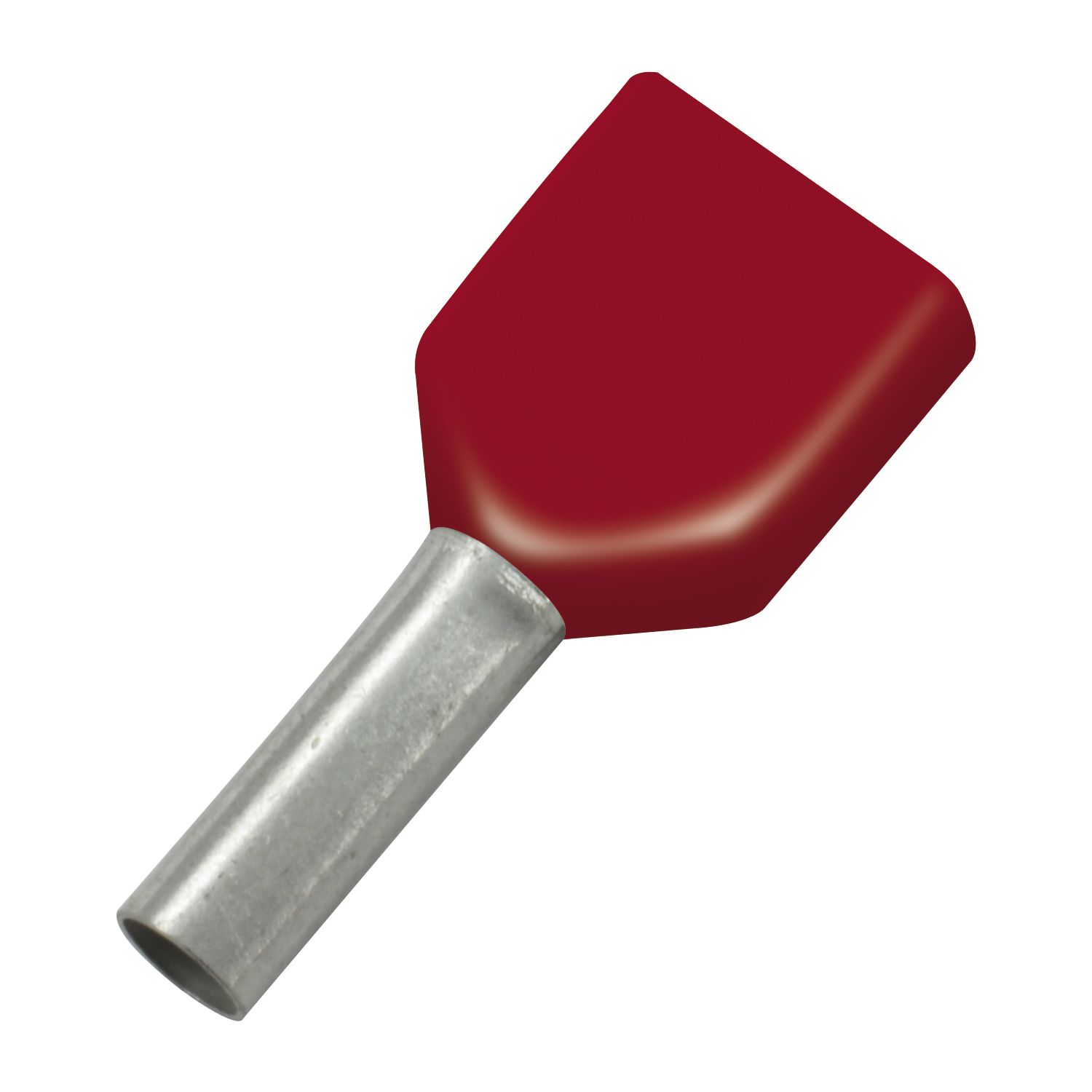 Zwillings-Aderendhülse 1x8/15 mit Kragen rot