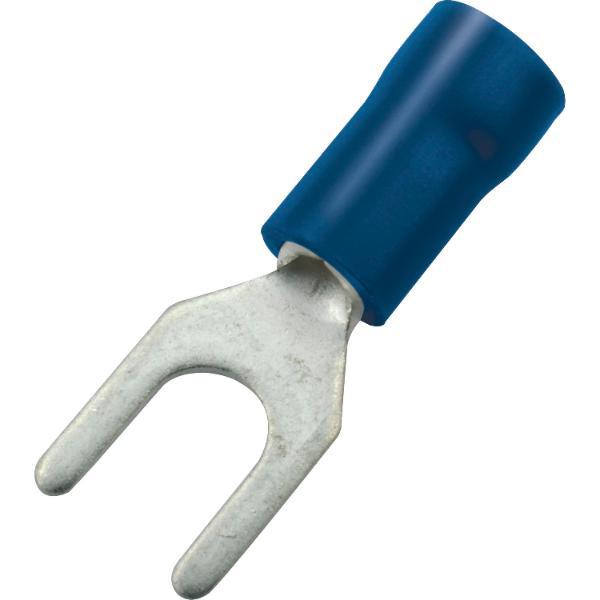 Gabelkabelschuh M6 Querschnitt 1 - 2,5 mm² isoliert blau