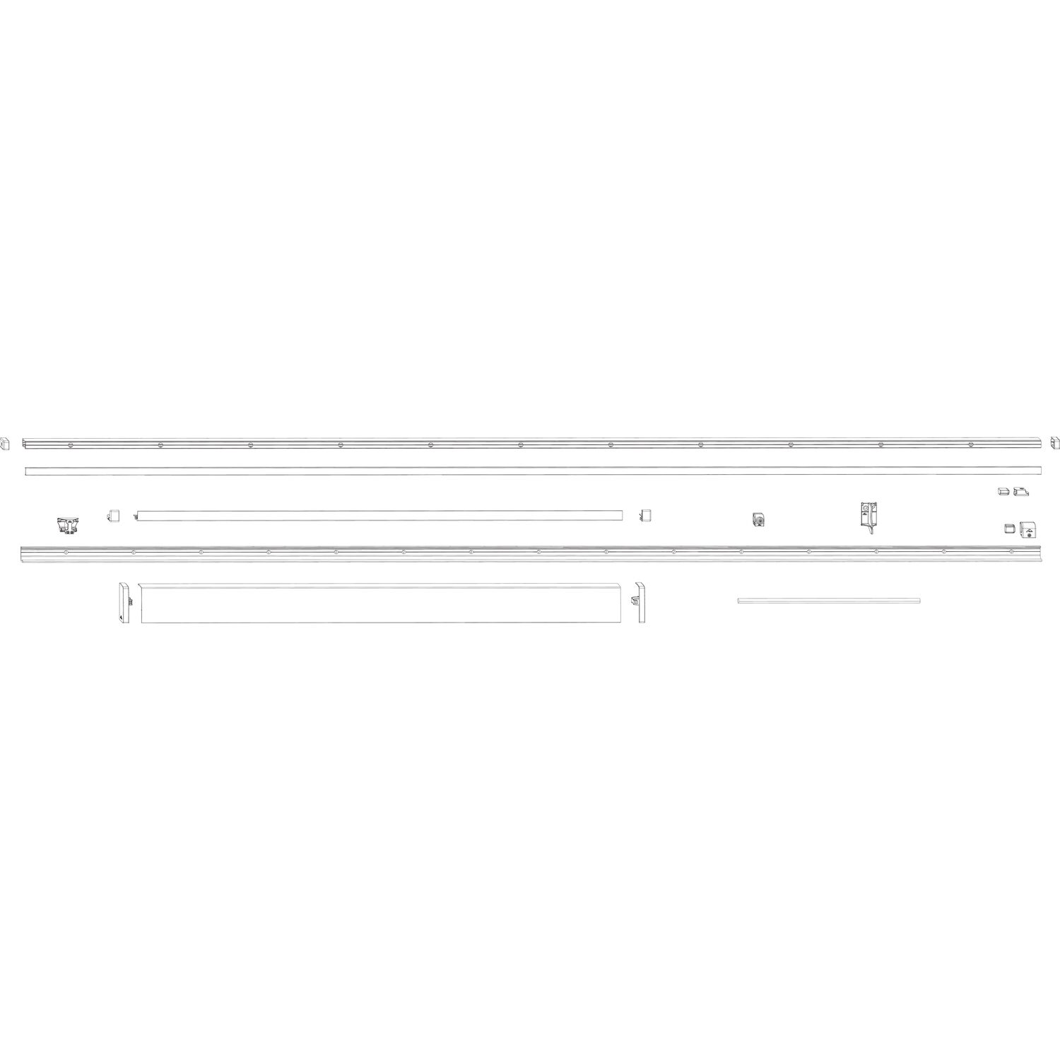 Roto Patio Alversa Schienen-Set Halteschiene 13 mm verkehrsweiß FFB 1451-1650 mm