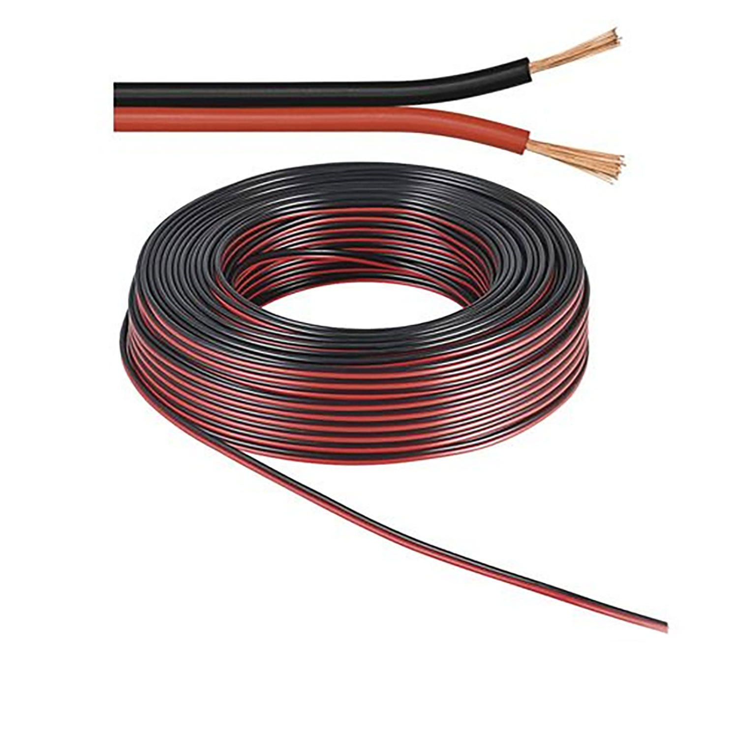 ISOLED Kabel 50m Rolle 2-polig 0,75mm² H03VH-H YZWL schwarz/rot AWG18