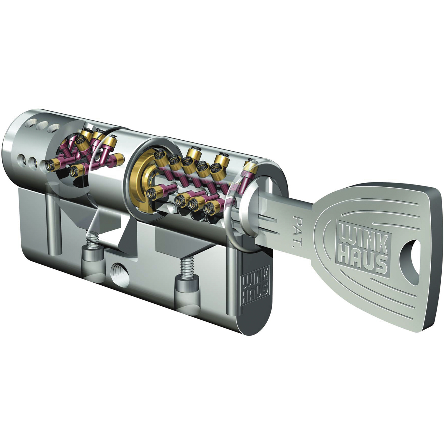 Winkhaus Einbaudoppelzylinder key Tec X-tra, Ergänzungsprogramm, 35/40, vernickelt matt