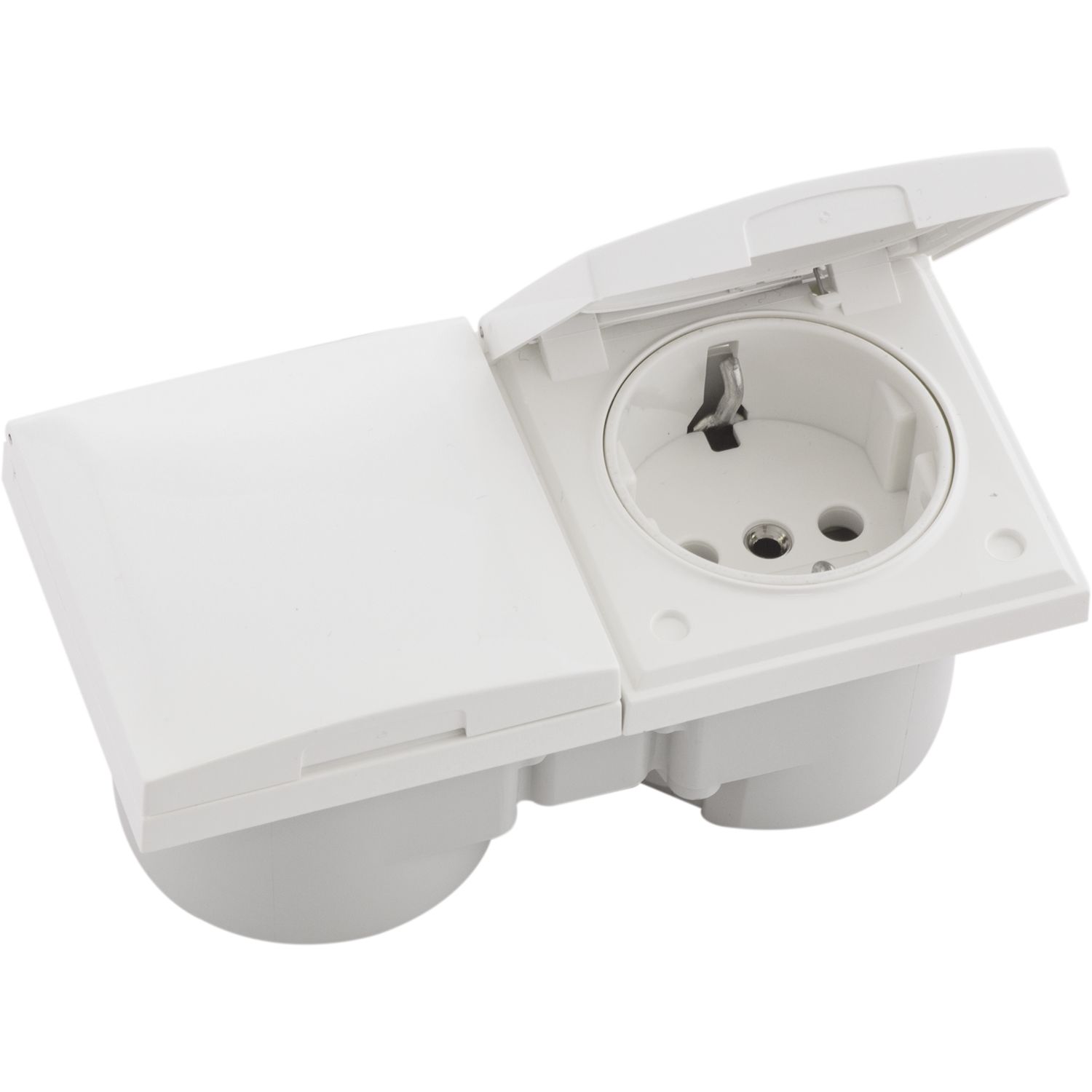 Berker Integro Flow Doppelsteckdose Deckel polarweiß glänzend Steckdose weiß Berker Integro Flow Doppelsteckdose Deckel polarweiß glänzend Steckdose weiß