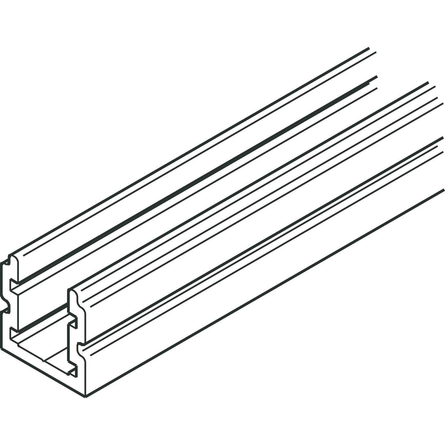 Hawa Führungsschiene Variofold 80/H ungebohrt, auf Maß, silber eloxiert (250 mm)