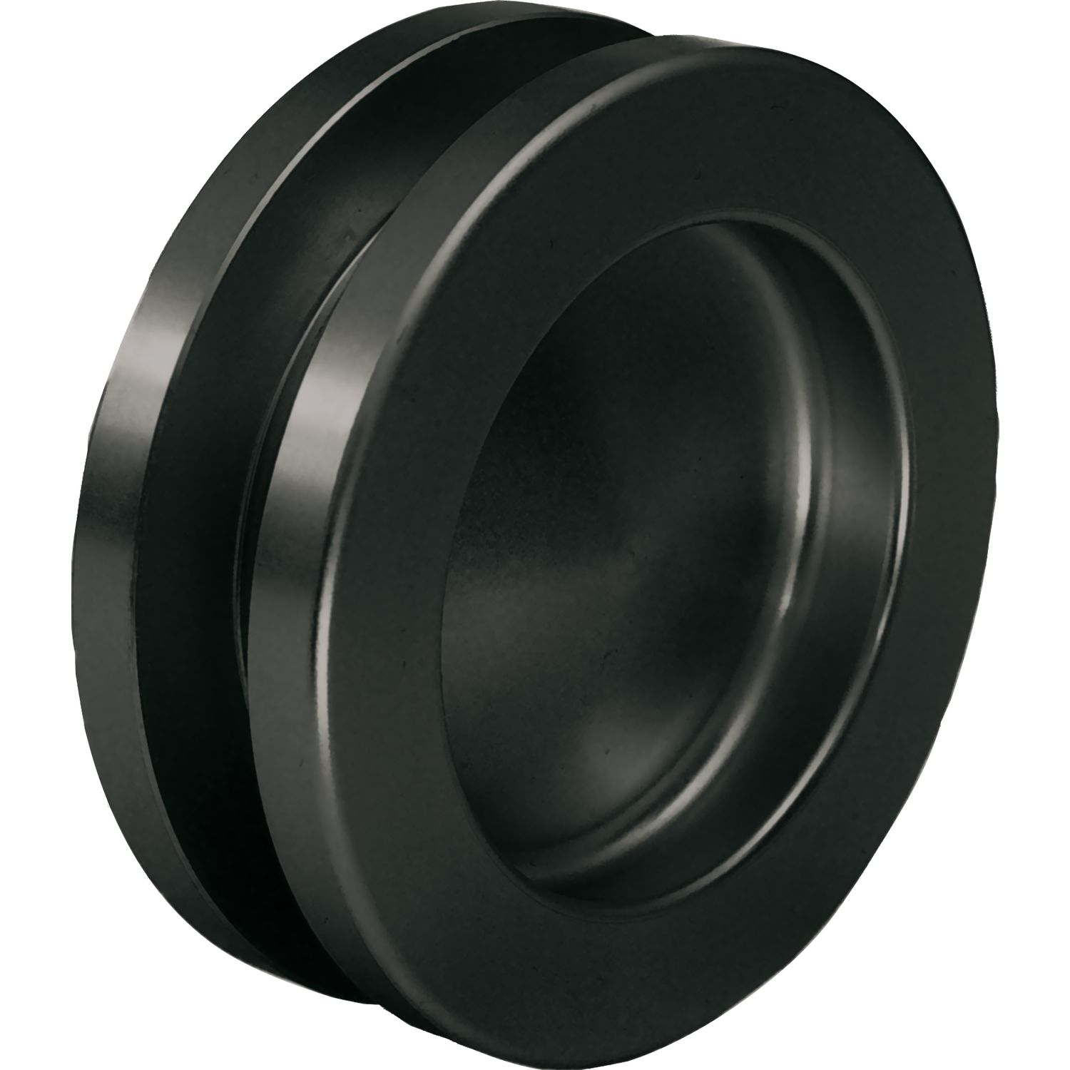 KWS Muschelgriffpaar rund ø 65mm für Türstärke 8-10 / 38-45mm Aluminium schwarz matt