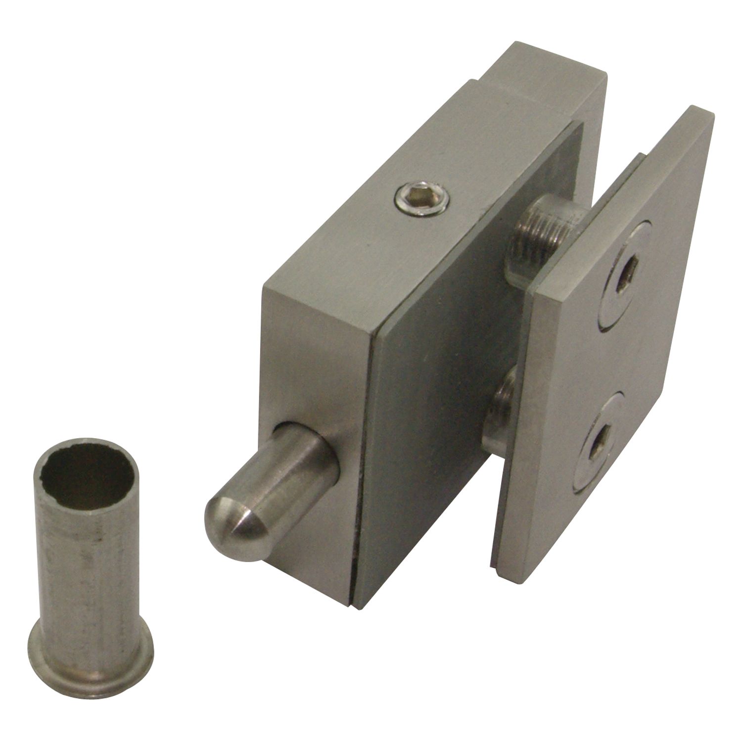 solido Glas-Feststellriegel oben, mit Bodenbuchse Gegenplatte 36 mm, Edelstahl