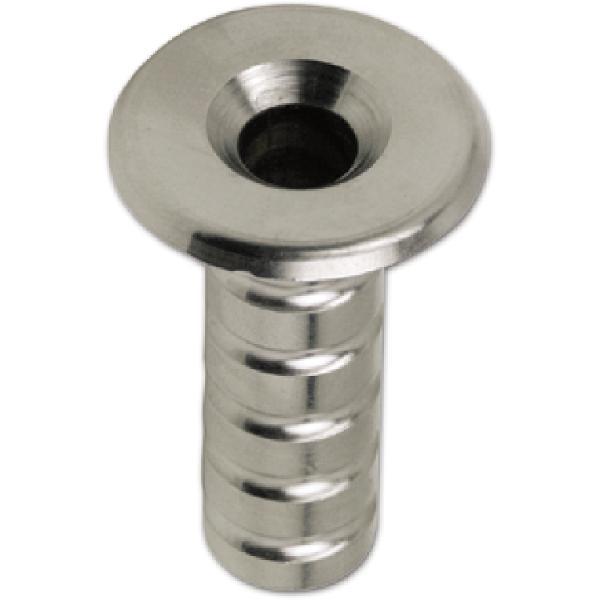 Strenger Bodenbüchse ohne Verschluss, 10 mm, Höhe 55 mm, Messing vernickelt matt