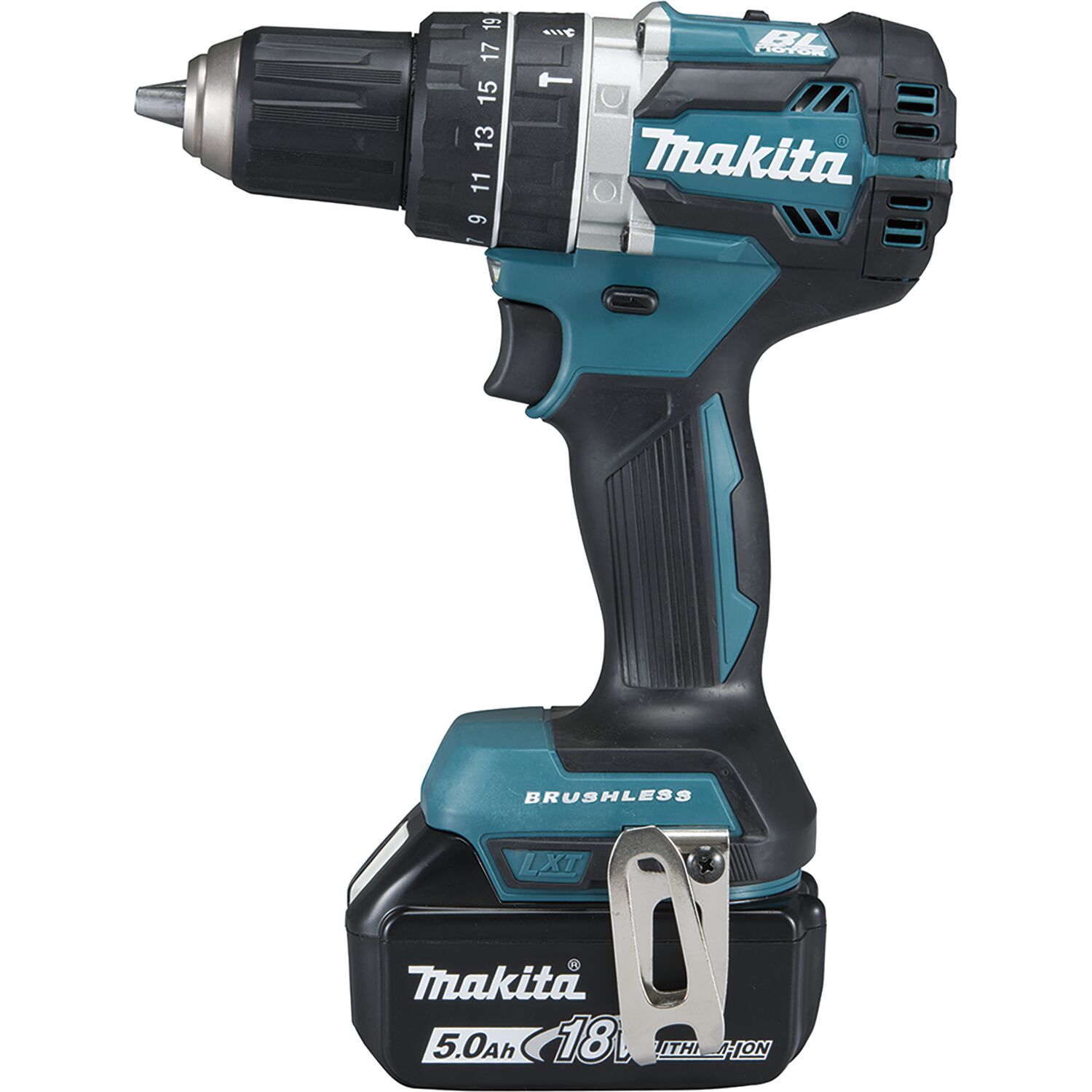 Makita Akku-Schlagbohrschrauber DHP484RTJ 18 Volt / 5,0 Ah (IEC) + 2 Akkus