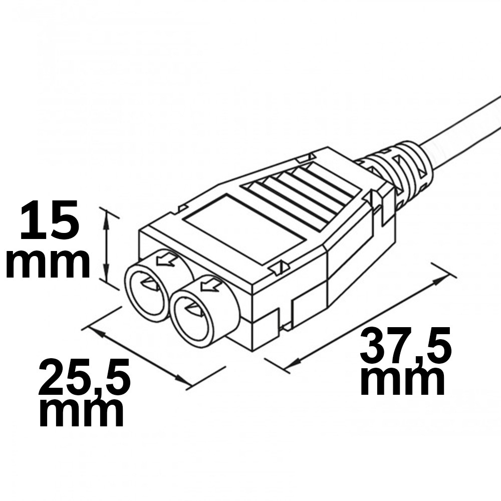 ISOLED Mini-Plug 2-fach Verteiler female 1m 2x0,75 IP54 schwarz max. 48V/6A
