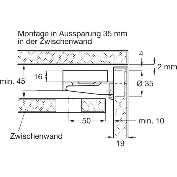 Accuride 1316 Synchronsteuerung, Schienenlänge 500 mm