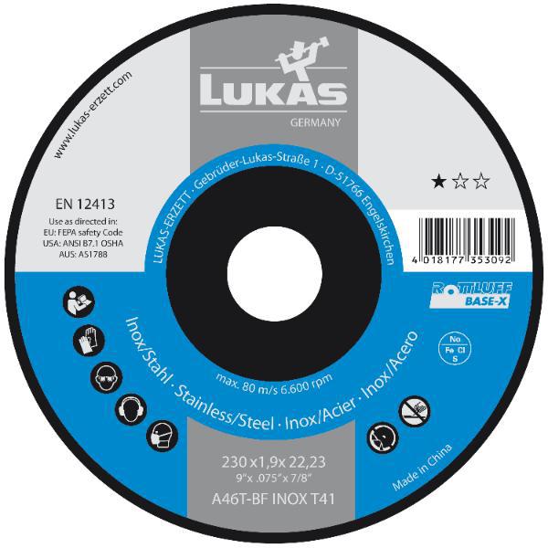 Lukas Trennscheibe Base-X* gerade Form 230 x 1,9 x 22,23 mm