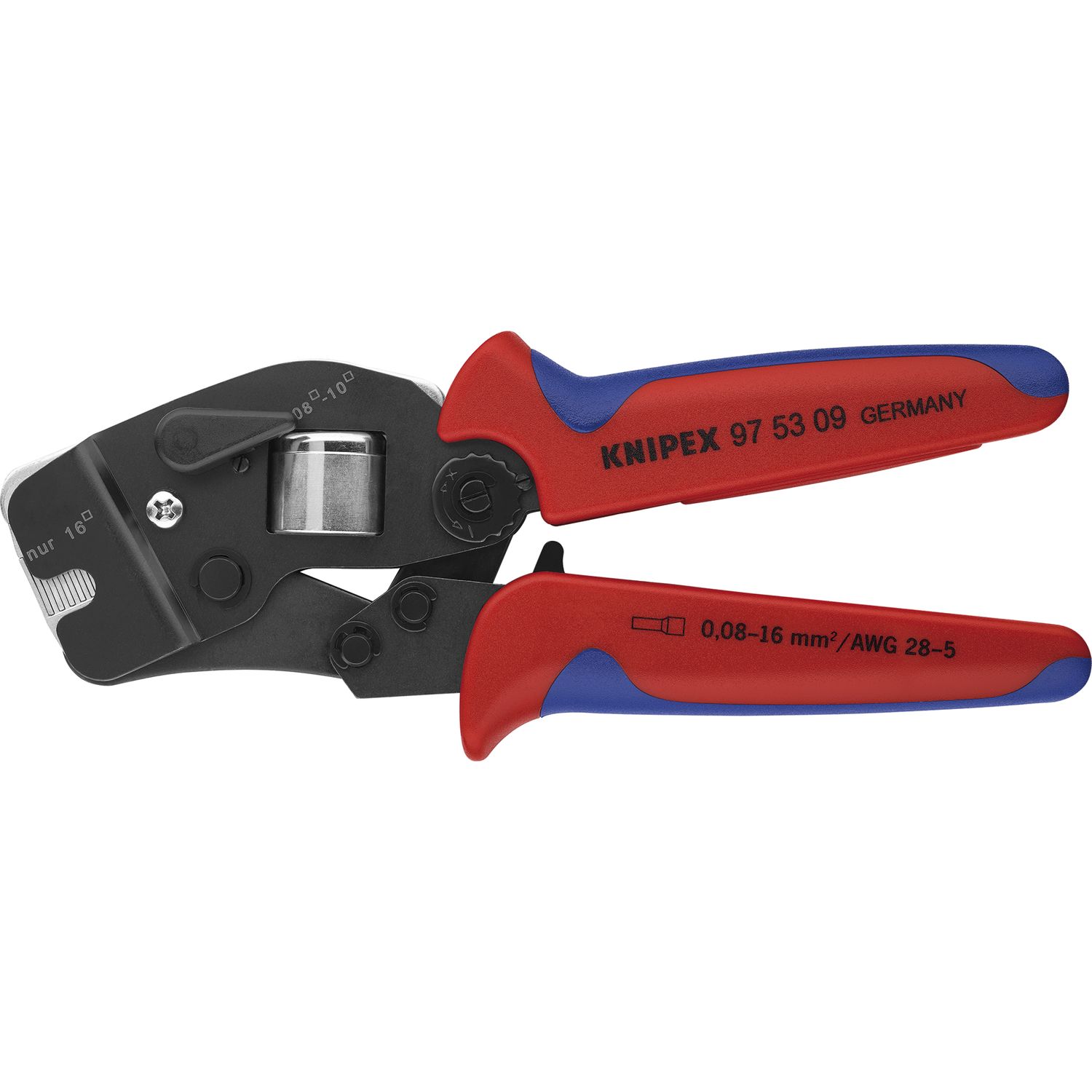 Knipex Crimpzange selbsteinstellend Fronteinführung 0,08-16 mm², L=190 mm
