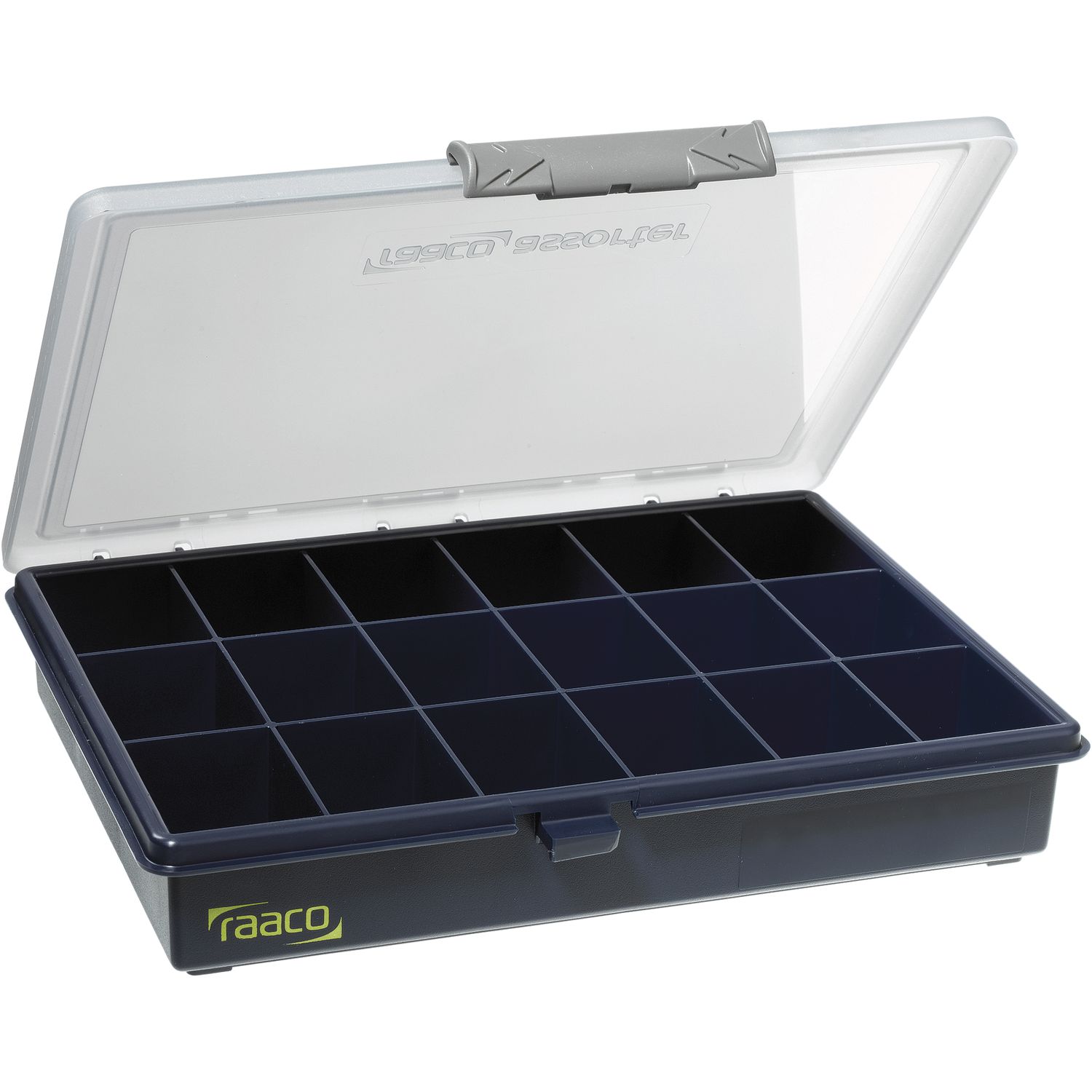 RAACO Sortimentkoffer Assorter 5-18 mit 18 fixen Fächern 240 x 195 x 43 mm