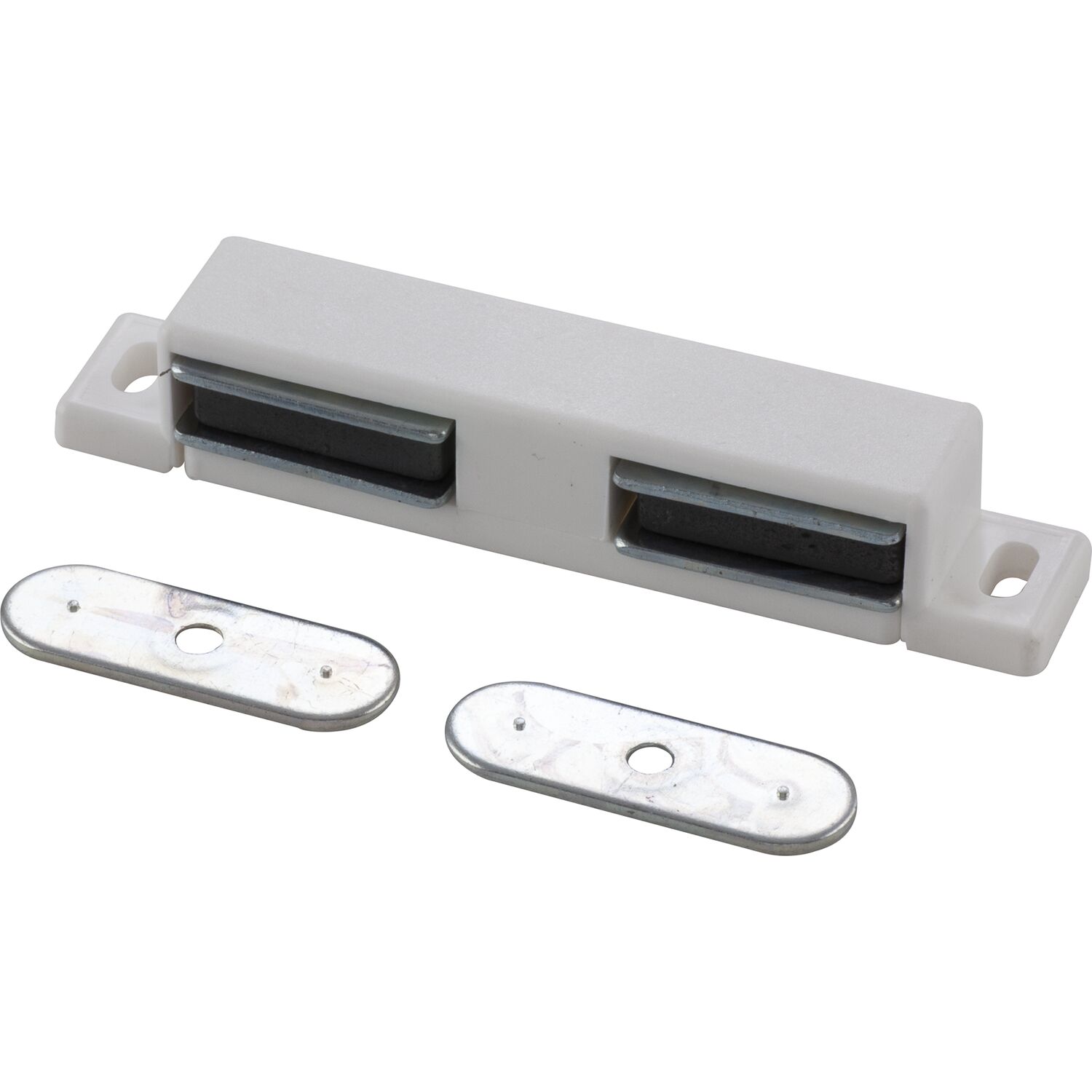 Maco #02.0659 Doppelmagnetschnapper Type 4.2, Haltekraft 4 kg, 1 Loch, Kunststoff weiß