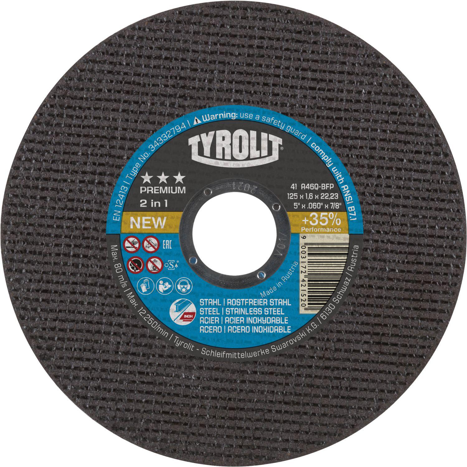 Tyrolit Trennscheibe gerade Premium*** 125x1.0mm 2in1 superdünn
