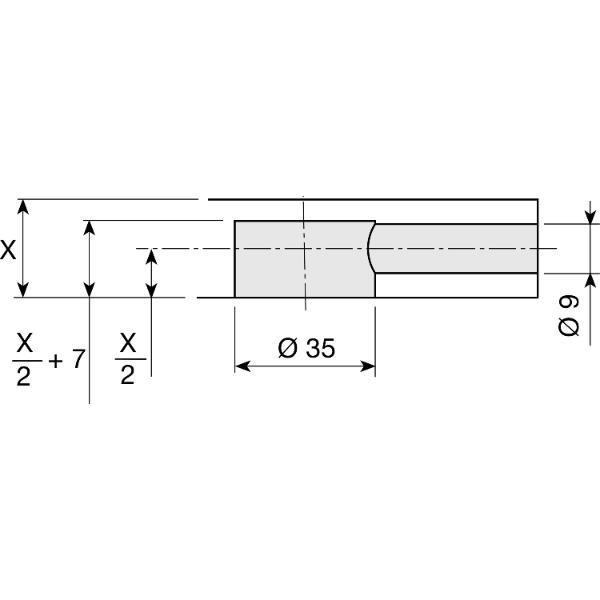 Exzentergehäuse ø 35mm Bohr ø 35 Plattenstärke 19-34mm Zamak verzinkt