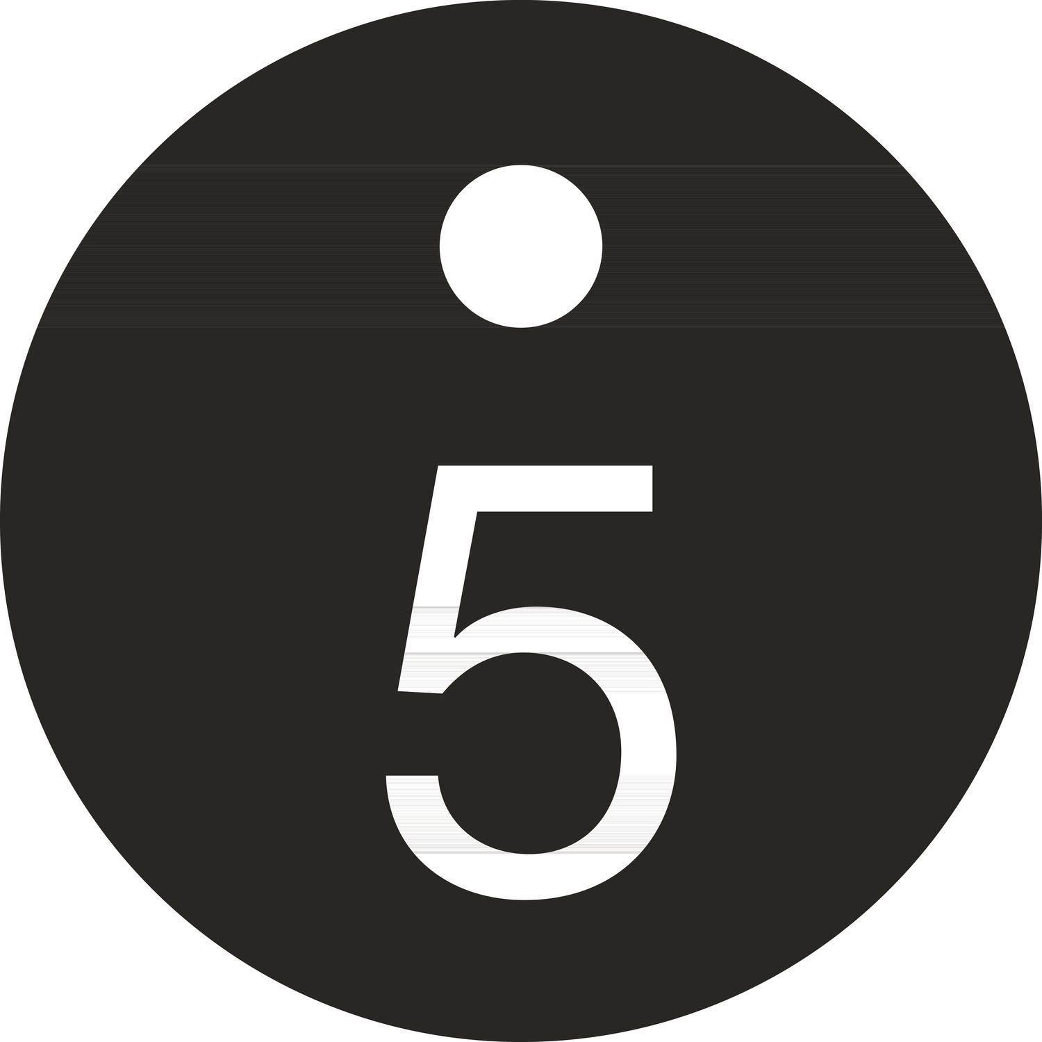 Schlüsselnummer - ø 25, Nummer 5, Aluminium schwarz eloxiert