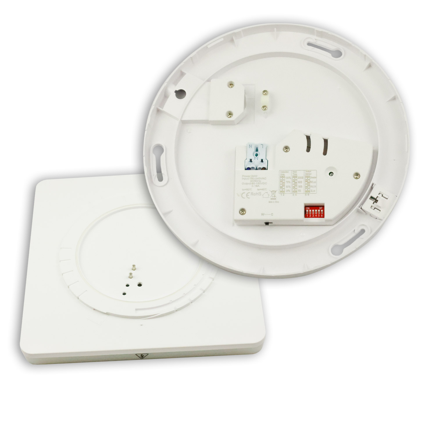 ISOLED LED Decken/Wandleuchte mit HF-Bewegungssensor 24W weiß eckig IP54 ColorSwitch 3000|4000K