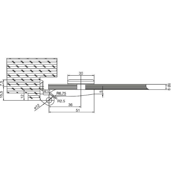 Türband f. 6 bzw. 8 mm Glastüren, (B x H): 60 x 70 mm Oberfläche: Aluminium/Zink