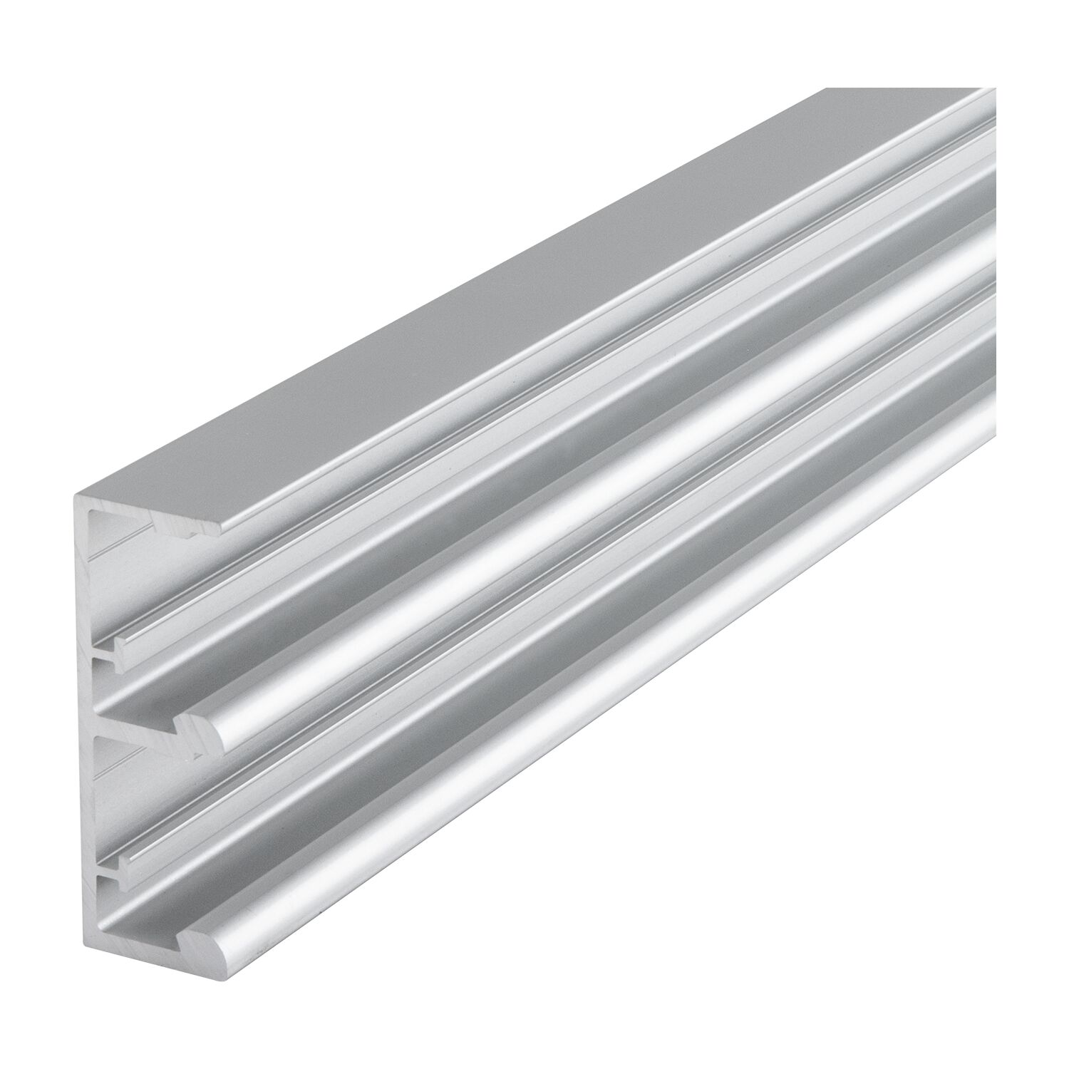 HAWA Combino Doppellaufschiene 50 H MS/FS ohne Dämpfeinzug auf Maß, Alu eloxiert (250 mm)