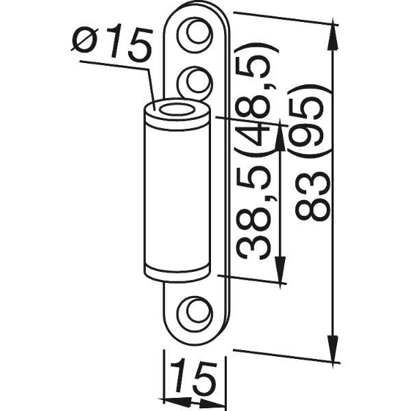 Simonswerk Türband Rahmenteil 11.405, Bandhöhe 38,5 mm, Stahl verzinkt