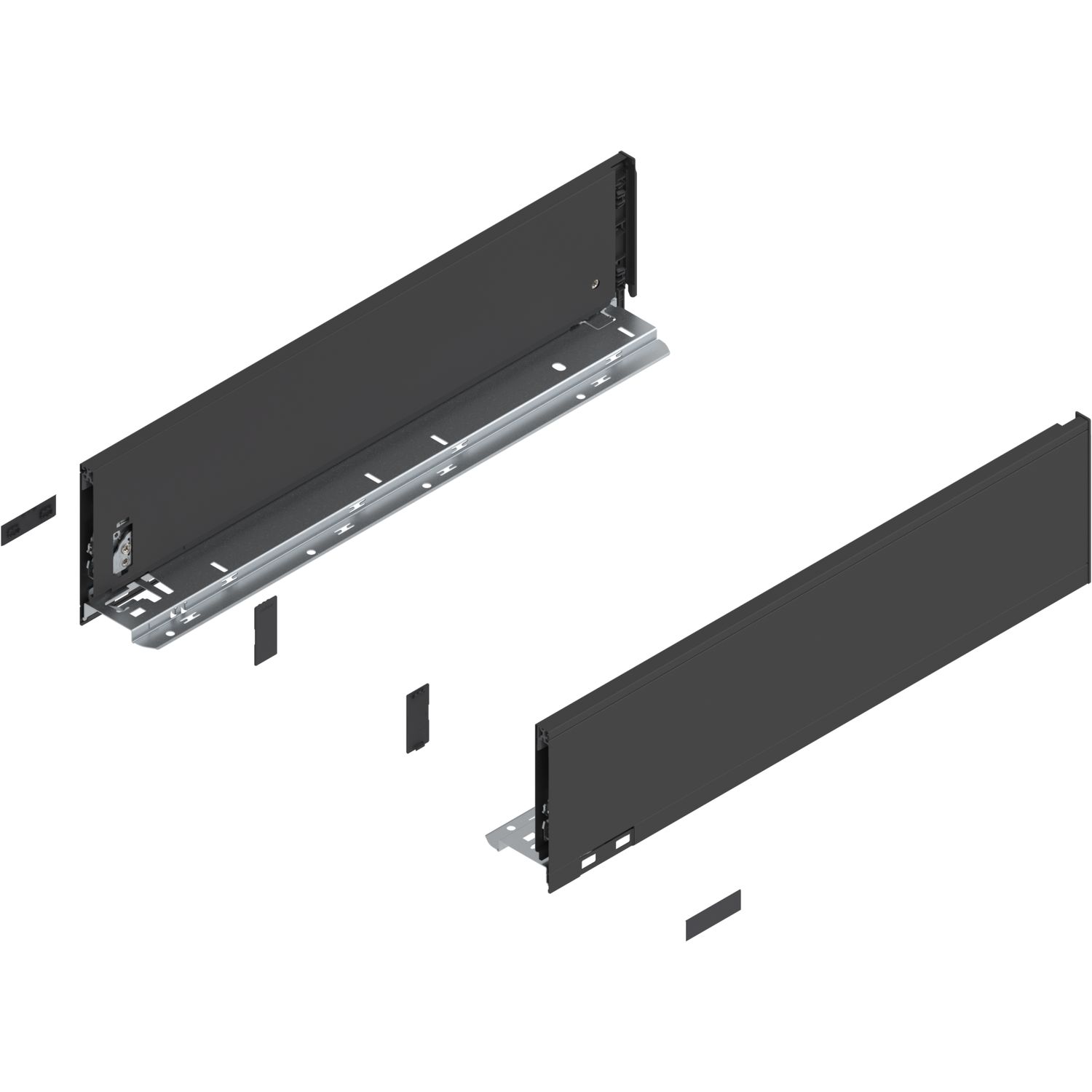 blum LEGRABOX pure SET Höhe K, BLUMOTION S, 70kg, NL 500, Carbonschwarz
