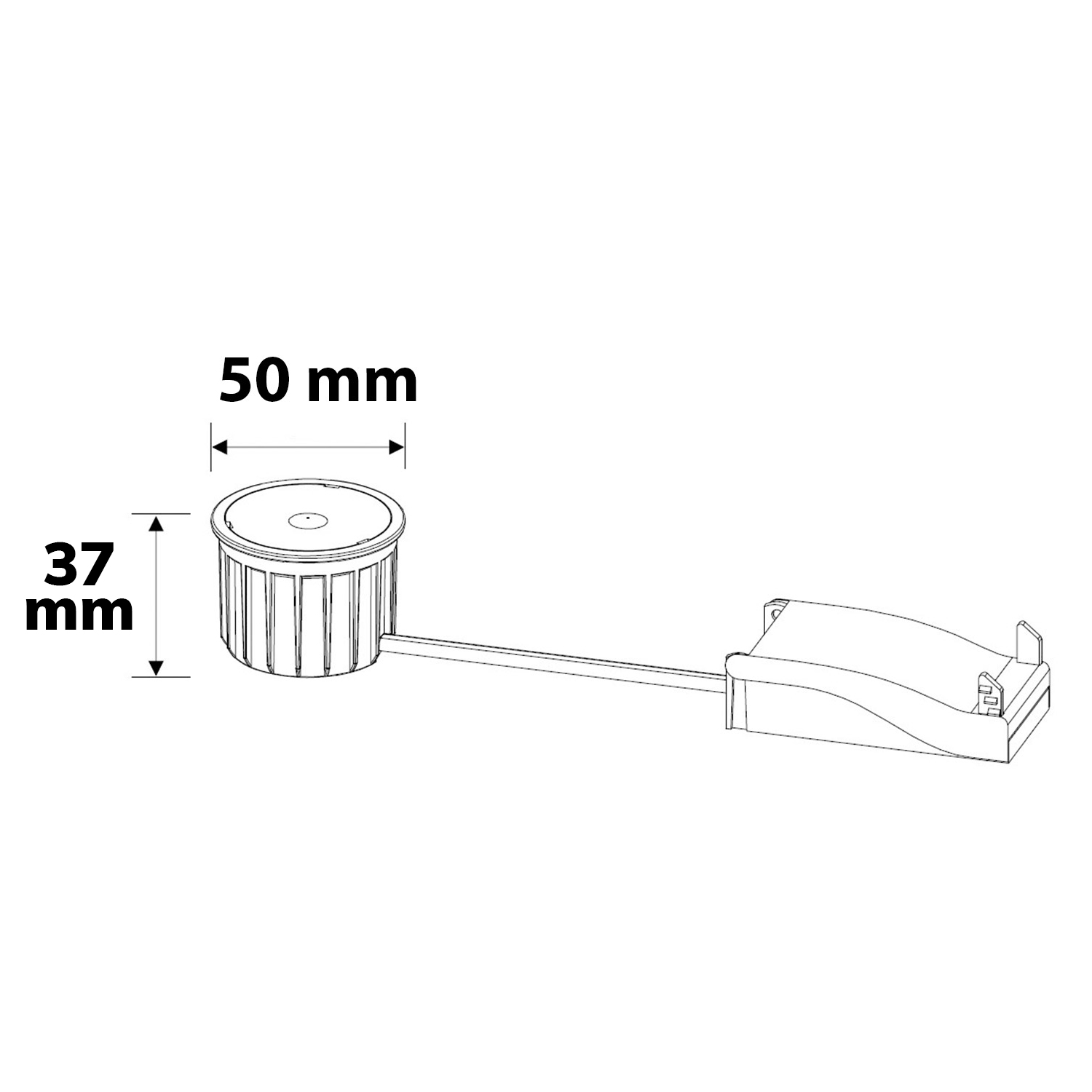 ISOLED LED Spot GU10 5W 38° 3000K externe Anschlussbox dimmbar