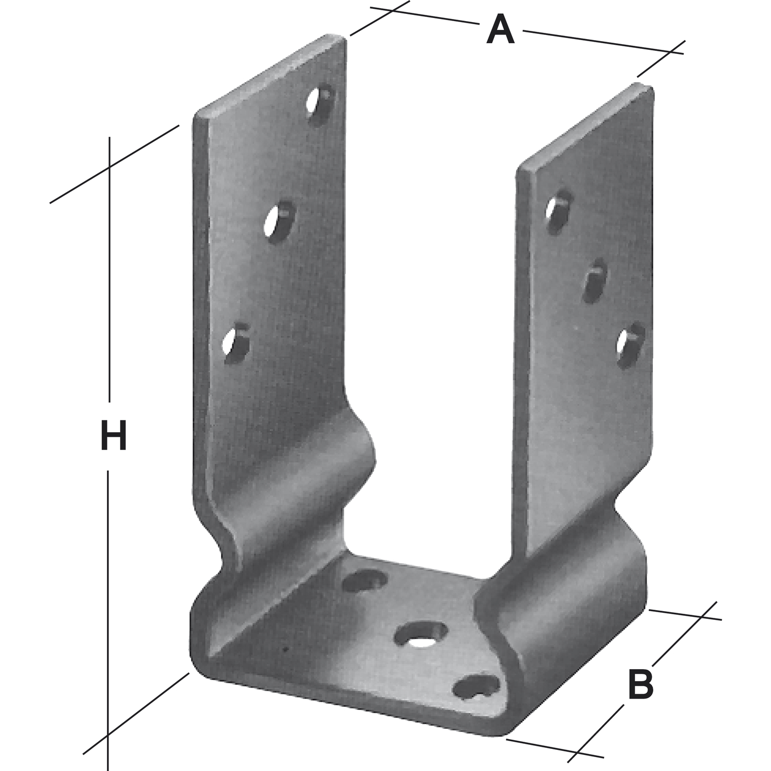 GAH Alberts Pfostenlasche U-Form 101 mm feuerverzinkt
