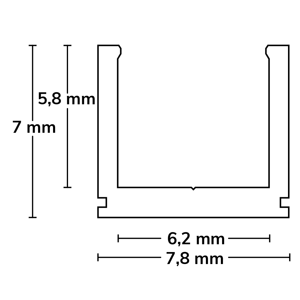 ISOLED LED Aufbauprofil SURF6 Aluminium eloxiert 200cm