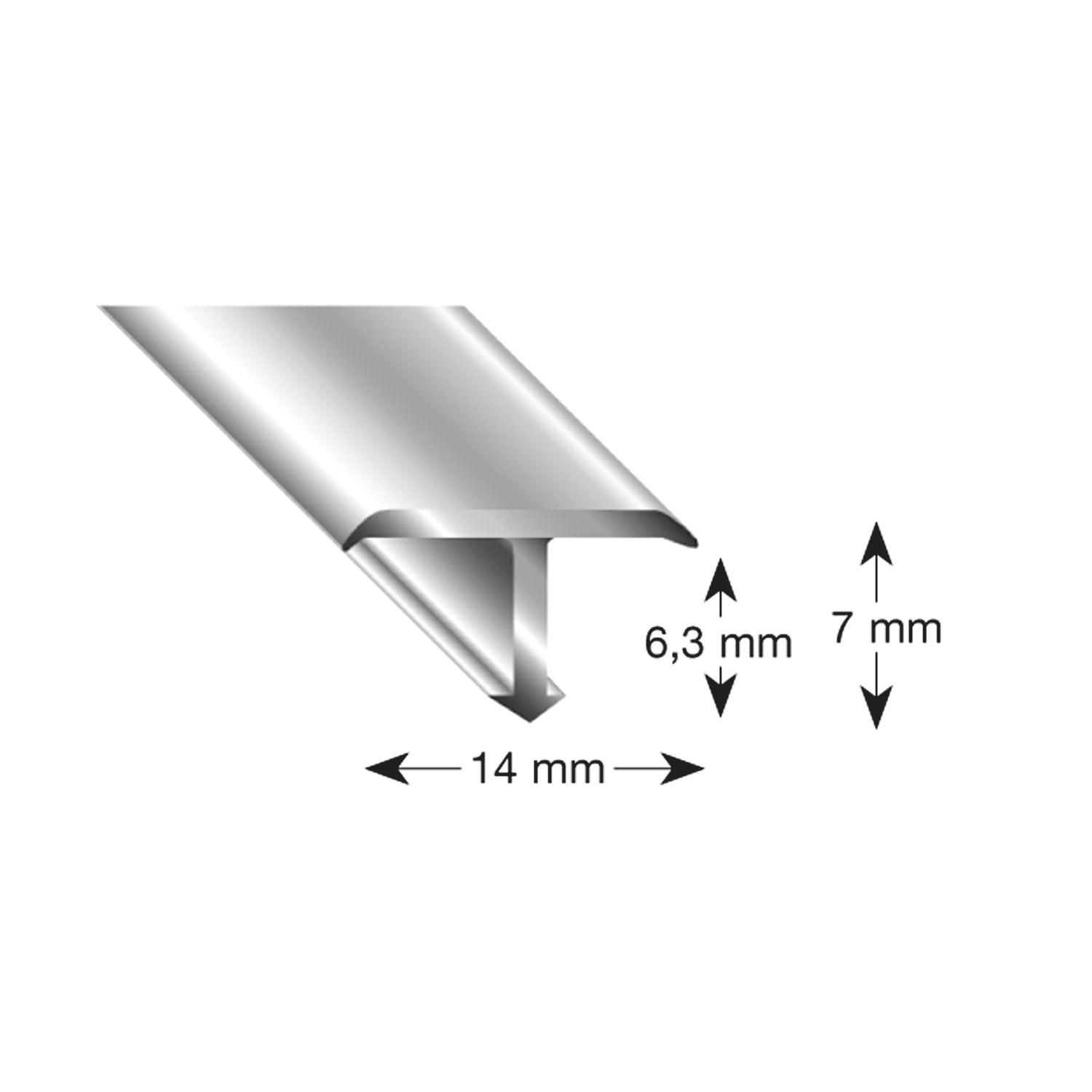 Kügele T-Profil Alu silber eloxiert 14/7/2700 mm