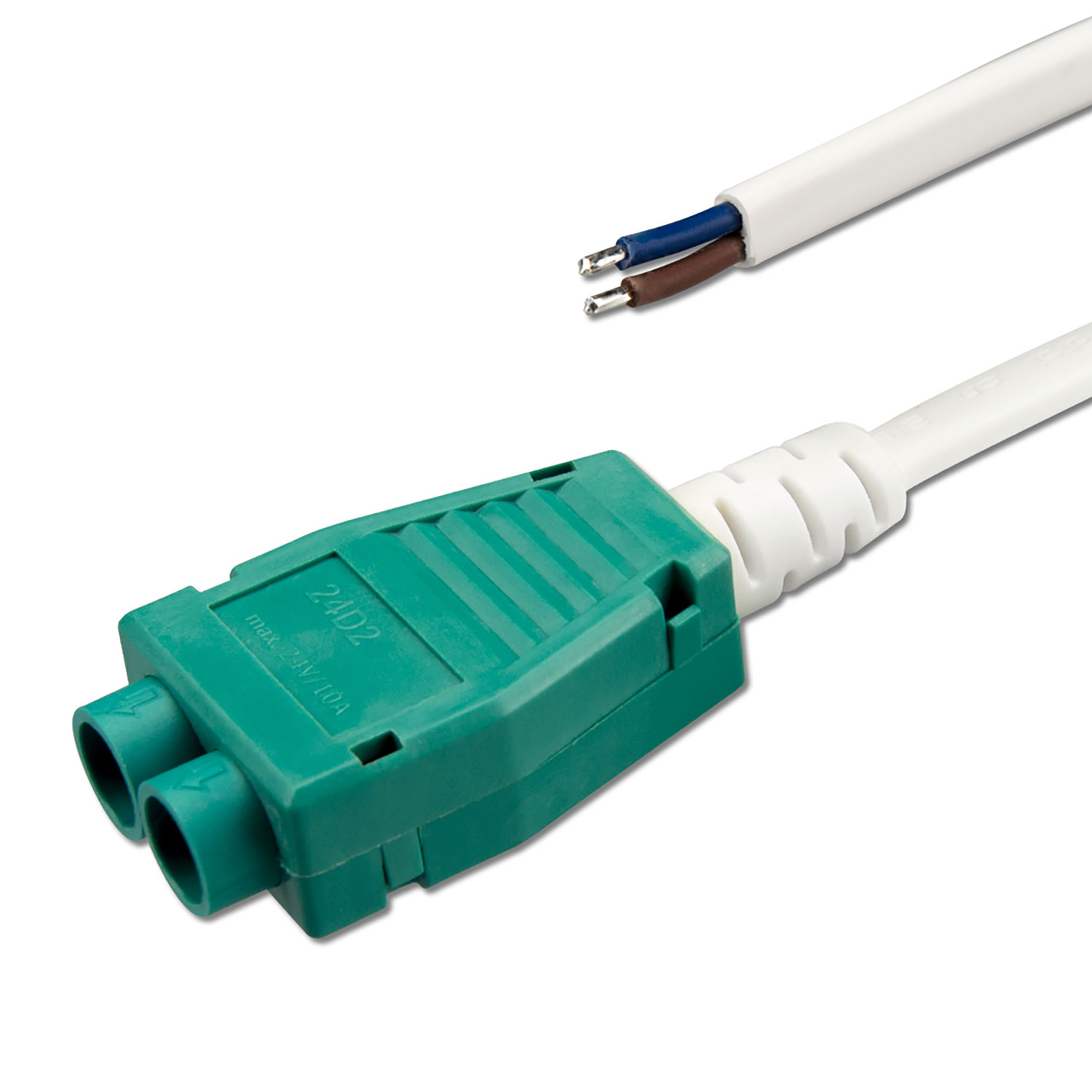 ISOLED Mini-Plug 2-fach Verteiler female 1m 2x0,75 IP54 weiß-grün max. 48V/6A