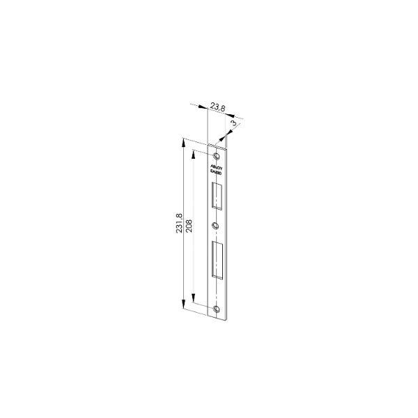 ASSA ABLOY Schließblech EA 330 für Elektro-Sicherheitsschlösser, 231,8 x 23,8 x 3 mm