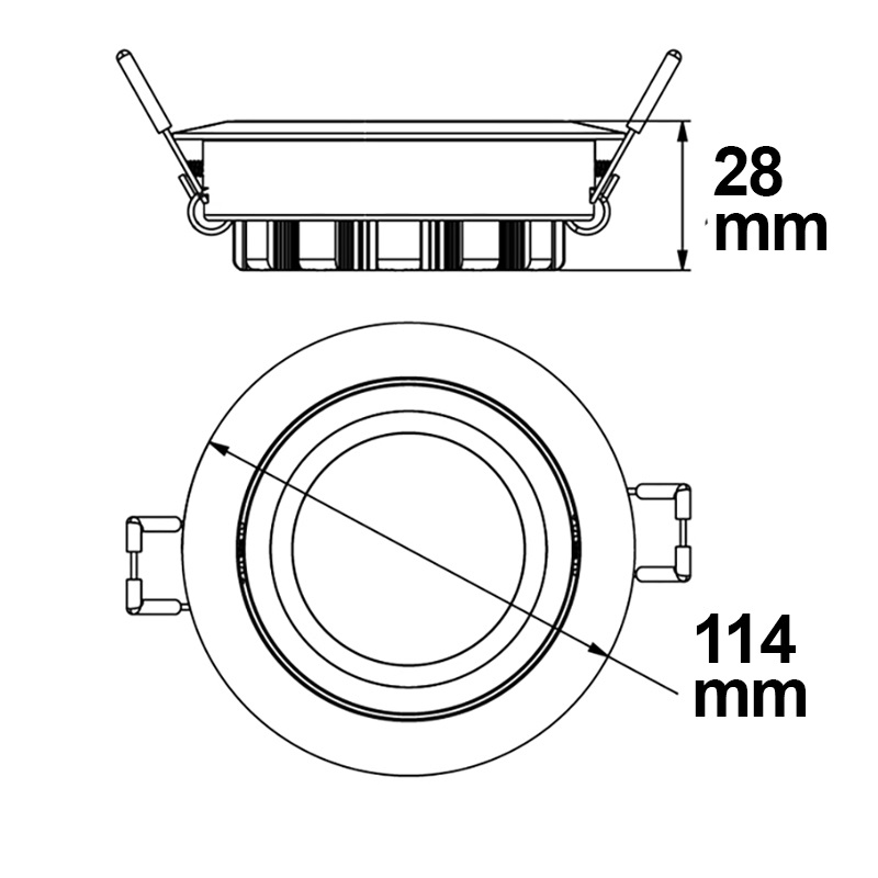 ISOLED LED Einbaustrahler silber 15W 72° rund warmweiß dimmbar