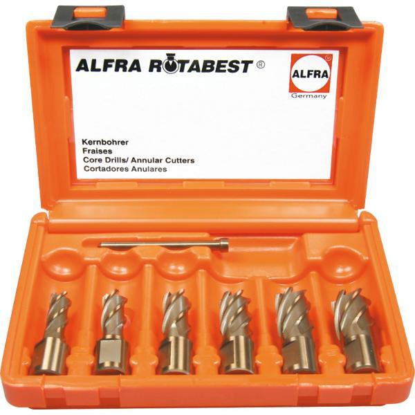 ALFRA Metallkernbohrer-Set HSS -Co ECO 6-teilig Schnitttiefe 30 mm