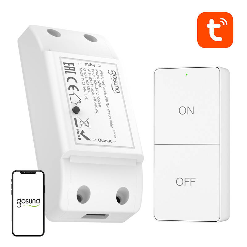 Gosund Smart Switch + Remote Contro 10A WiFi Tuya