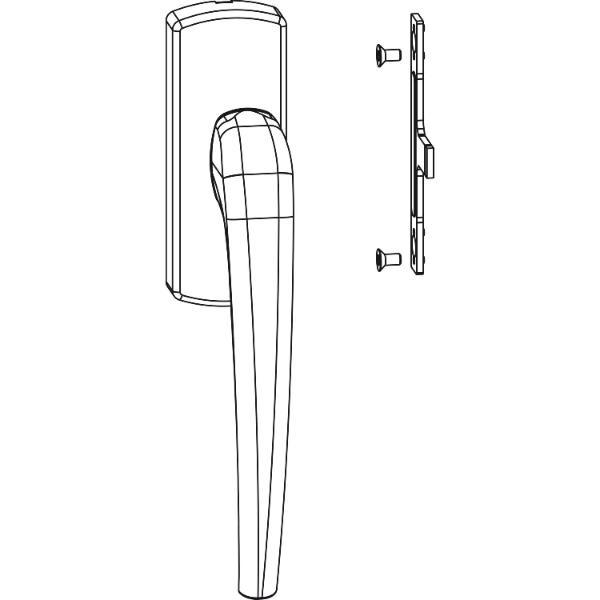 Maco #455693 SKB-Z Drehgriff für Aufsatzgetriebe links Aluminium weiß beschichtet