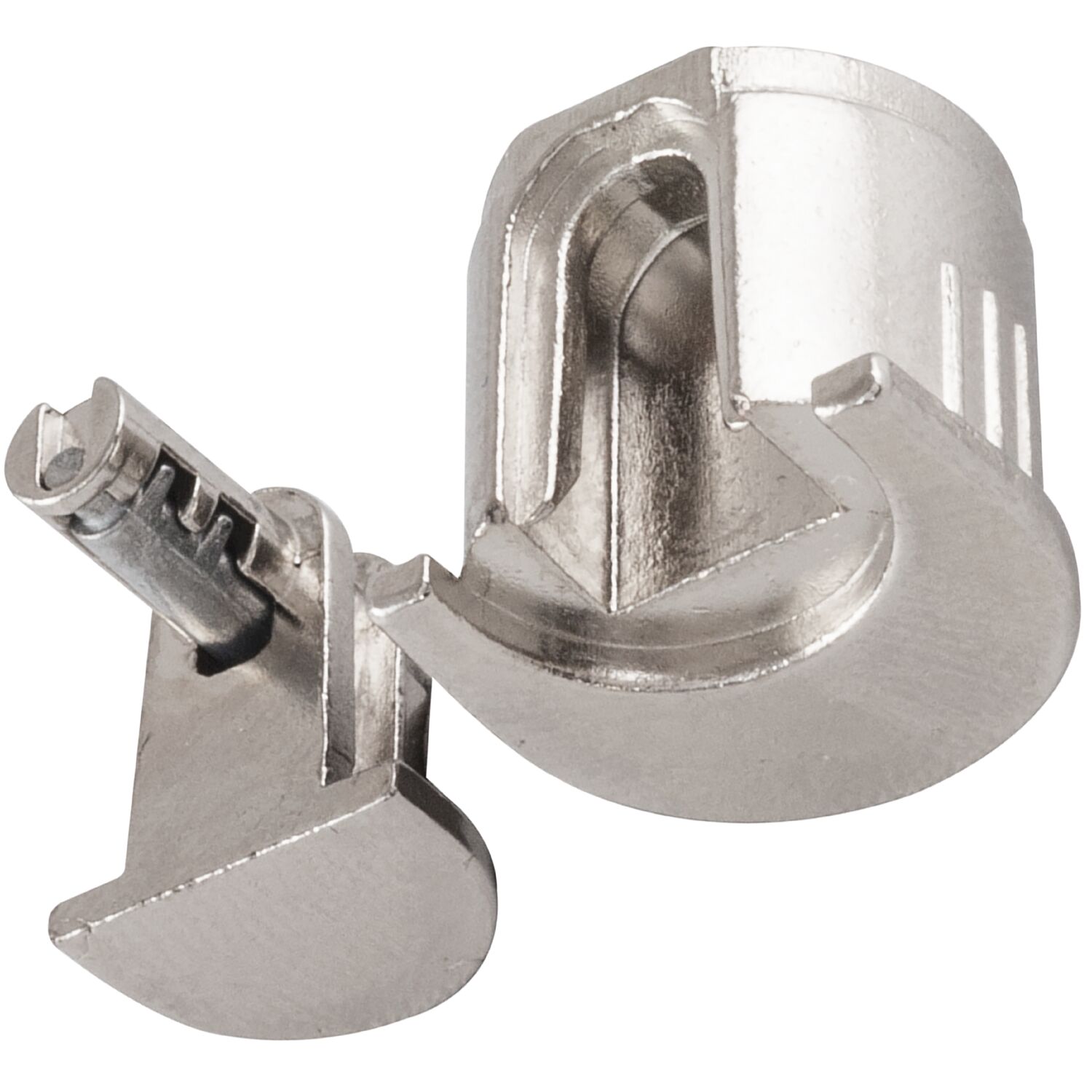 Effegibrevetti Alfa Stop Bodenträger Trägerteil 10 mm vernickelt, Gehäuseteil Beta 10 mm