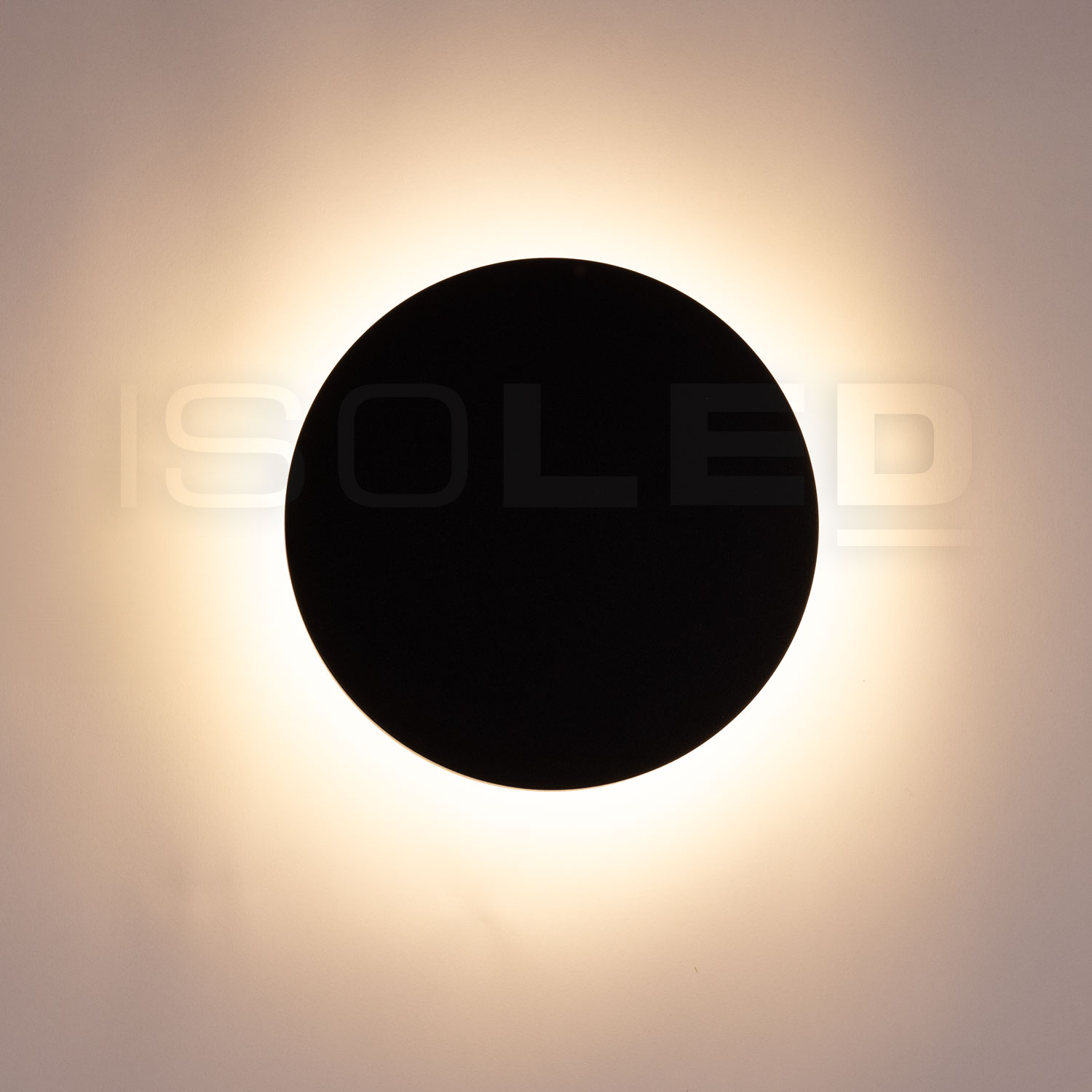 ISOLED LED Wandleuchte rund 12W IP54 sandschwarz warmweiß
