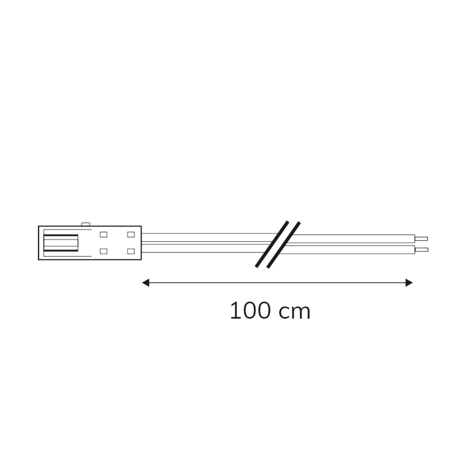 ISOLED MiniAMP Anschlussbuchse female 100cm 2-polig weiß max. 3A