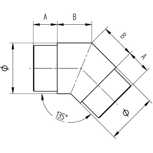 croso Eckbogen rund 45° für Rohr ø 42,4 x 2,0 mm, Edelstahl geschliffen V2A