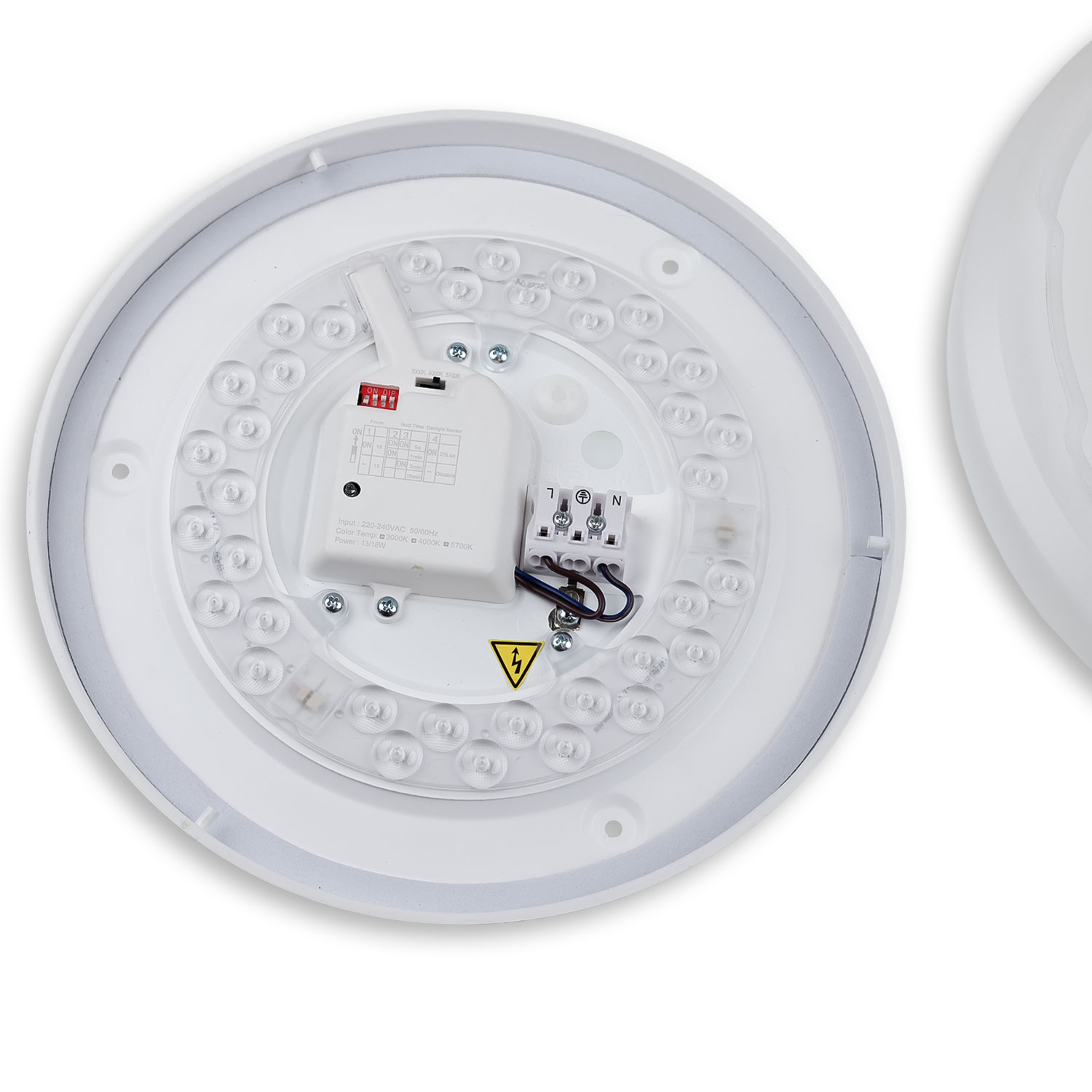 ISOLED LED Deckenleuchte 22|32W mit HF-Sensor weiß rund DN410 IP64 120lm/W ColorSwitch 3000|4000|600