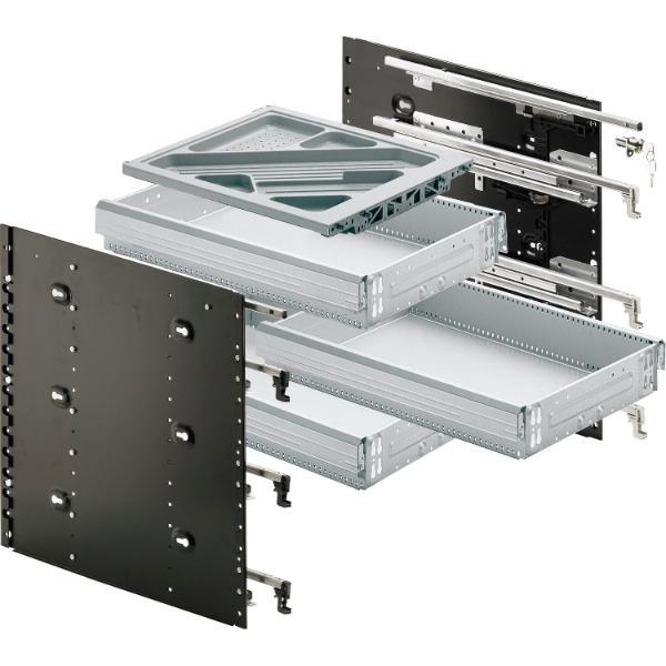 HETTICH Systema Top 2000 Schnellmontage-Set Sil Sys, Vollauszug, ET 530, alu