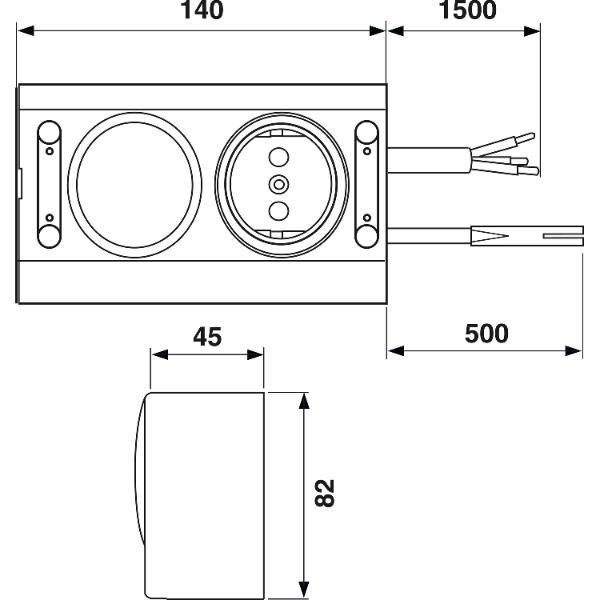 Elektra Energie-Box 2 230 V, mit Schalter 2-polig und 1 Steckdose