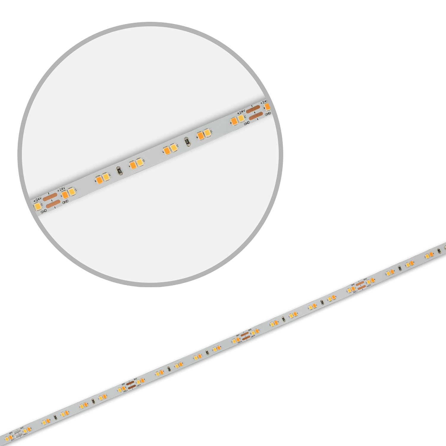 ISOLED LED CRI919/940 MiniAMP CCT Flexband 24V DC 10W IP20 500cm 2 polig Kabel mit Stecker 126 LED/m