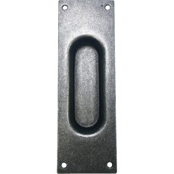 Halcö Schiebetürmuschel 40x120mm gerade, verzinkt schwarz hell passiviert