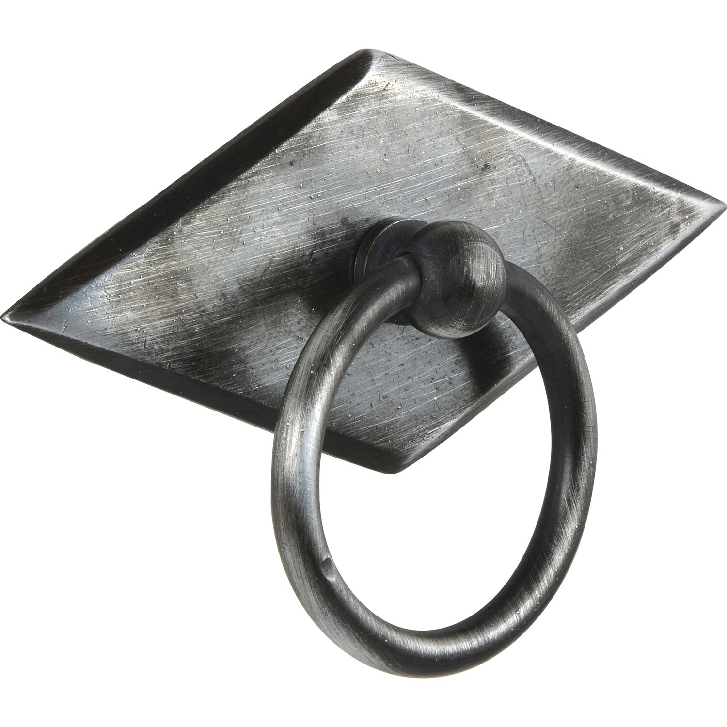 Schörghofer Hängegriff Karo mit Schild Breite 68mm Höhe 35mm Eisen altverzinnt