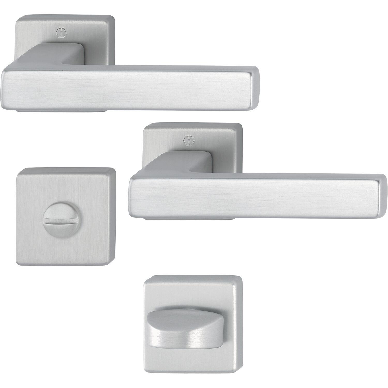 Hoppe Drückergarnitur AUSTIN - auf Rosette WC, Aluminium edelstahlfarbig matt