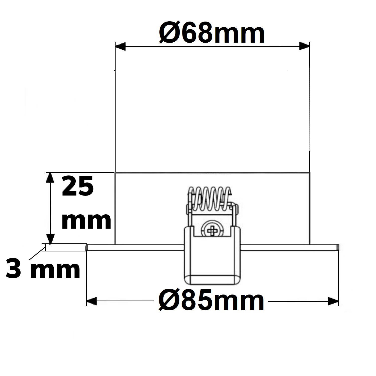 ISOLED Einbaurahmen rund Loch 68mm Alu gebürstet für GU10/MR16 Spots
