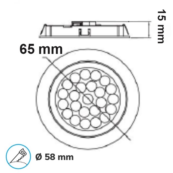 ISOLED LED Möbeleinbaustrahler MiniAMP silber 2W 24V DC neutralweiß 4000K dimmbar